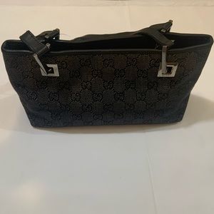 gucci black/denim monogram bag